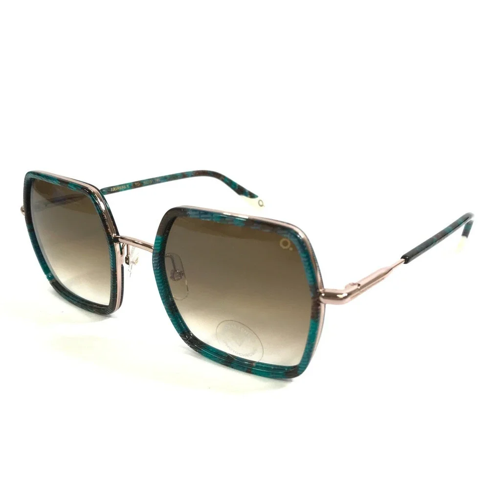 Etnia Barcelona Sunglasses AZAHARA II TQ Turquoise Gold w/ Brown Gradient Lenses